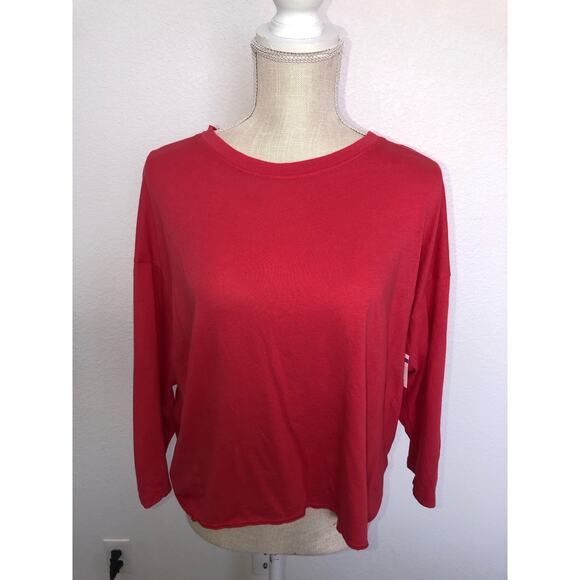 Sundry Round Neck Drop Shoulder Red Knit Top - Sz 1 US 4-6 - Picture 1 of 6